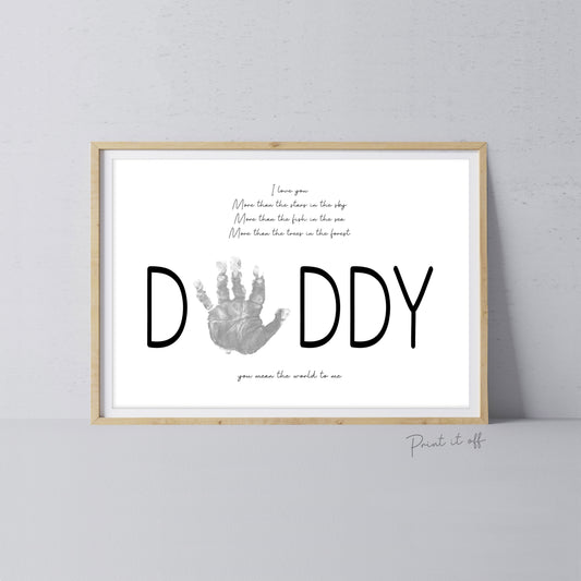 Handprint Art Craft / Daddy Dad Poem / Father's Day / Kids Baby Toddler Keepsake Memory Craft DIY Card  / Daddy Poem Card / Print 0090