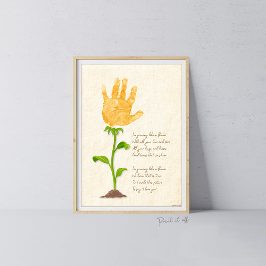 flower handprint poem art craft gift card