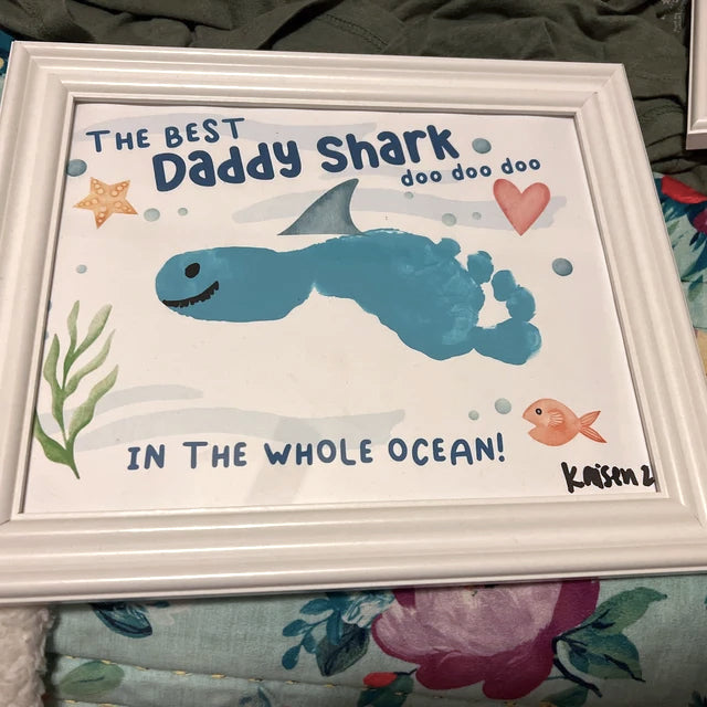 Best Daddy Shark / Footprint Handprint Art Craft Dad Father's Day Birthday / Kids Baby Toddler / Keepsake Gift Card / PRINT IT OFF