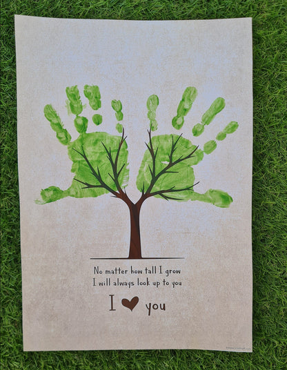 Handprint Art Craft Tree Hands / No Matter how tall I grow / I Love You / Kids Baby Toddler Keepsake Memory / DIY Print Card Gift 0057