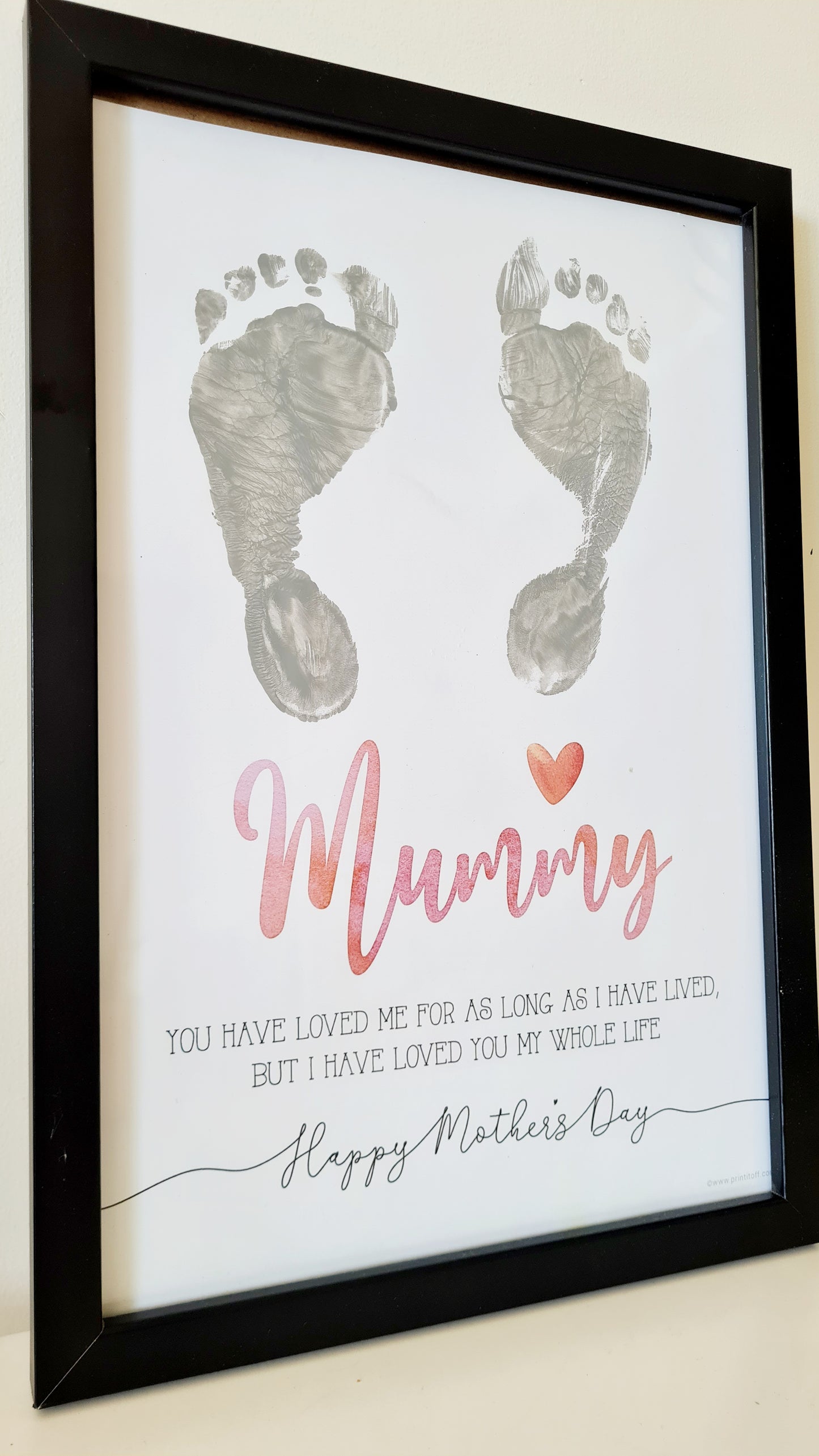 Mummy Happy Mother's Day Mum / Footprint Handprint Feet Foot Art Craft / Kids Baby Toddler / Keepsake DIY Card / Print It Off 0853