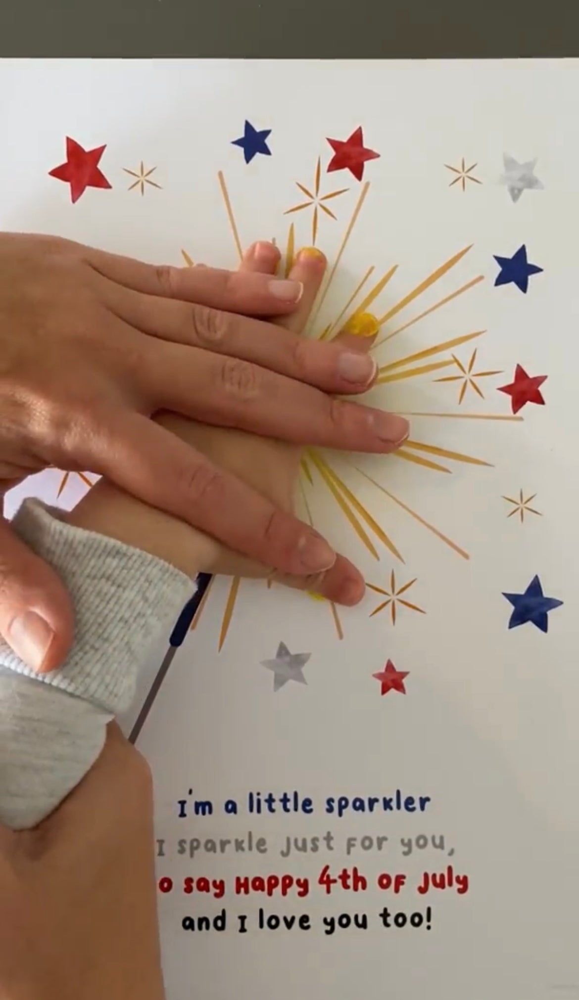 Sparkler Handprint Art / 4th of July Independence Day USA America American Firework / Child Kids Baby Toddler / Craft Print It Off 0511