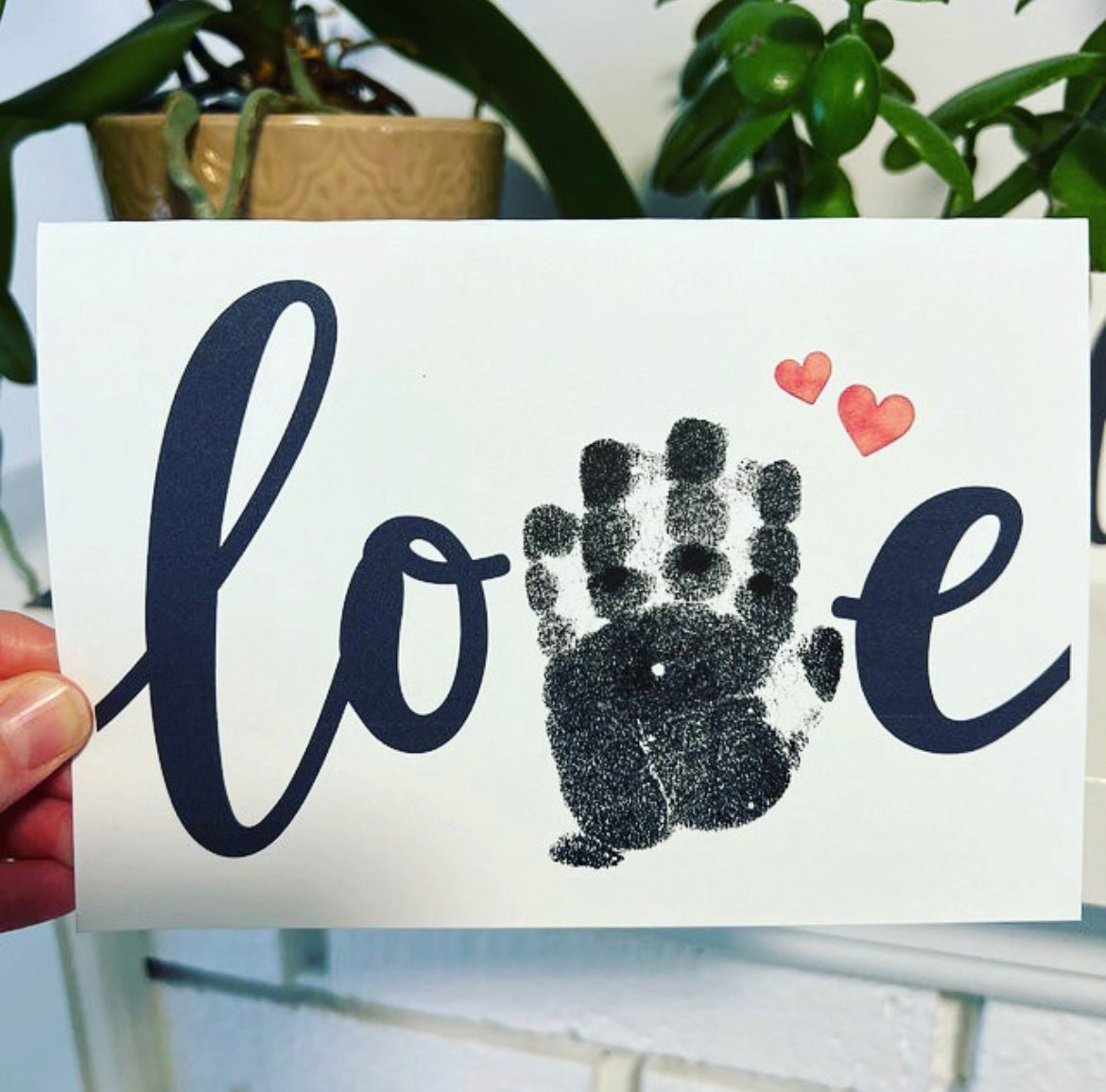 LOVE / Handprint Footprint Art Craft / Heart Love Valentine's Day / DIY Baby Kids Card / Decor Nursery Memory Keepsake / Print It Off 0388