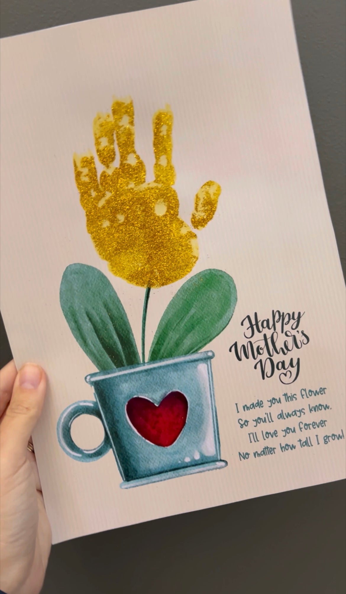Mothers Day Flower / Handprint Hand Art Craft Mom Mum / Kids Baby Toddler / Activity Keepsake Greeting Gift Card / PRINT IT OFF