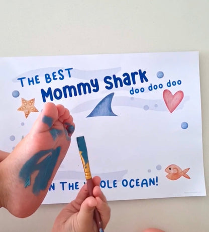 Best Mommy Shark / Footprint Handprint Art Craft Mom Mother's Day Birthday / Kids Baby Toddler / Keepsake Gift Card / PRINT IT OFF 0740
