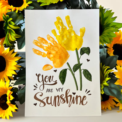 You Are My Sunshine Handprint Craft Art / Sun Flower 2 Hands / Baby Toddler Child / Decor Nursery Activity Gift Diy Card / PRINT IT OFF 0461