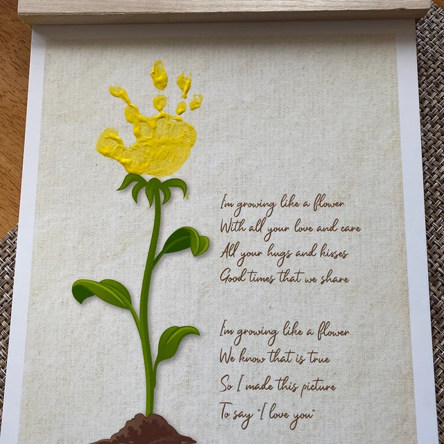 flower handprint poem art craft gift card