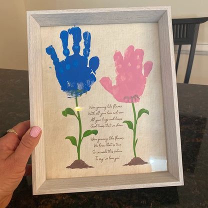 We're Growing Like a Flower / Hands Handprint Art / Kids Baby Toddler / Mother's Day Mom Mum / Keepsake Craft Gift DIY Card Print 0365