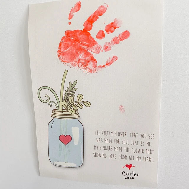 Handprint Art Craft / One Flower Poem / Keepsake Memory Child Baby Kids / Mother's Day Birthday Mom Mum / Gift Card Diy / PRINT IT OFF 0001