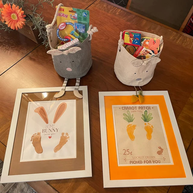 Farm Sign Carrot Patch Easter / Footprint Feet Art Craft / Kids Baby Toddler / Activity Keepsake Gift Card Decor Sign / PRINT IT OFF 0417
