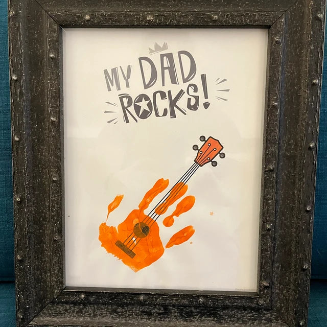 Handprint Art Craft / My Dad Rocks / Father's Day Birthday / Kids Baby Toddler / Keepsake Memory Craft DIY Card / Print Card 0328