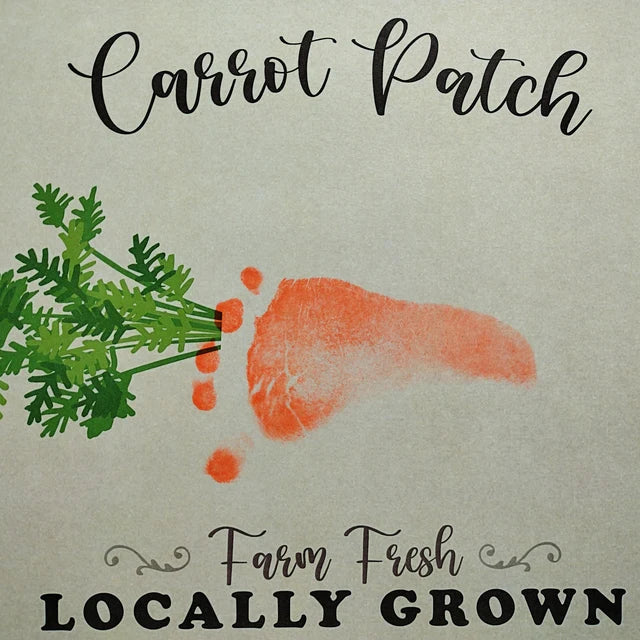 Carrot Patch / Easter / Foot Footprint Art Craft / Kids Baby Toddler / Keepsake Activity Card Diy Decor Sign / Printable PRINT IT OFF 0420