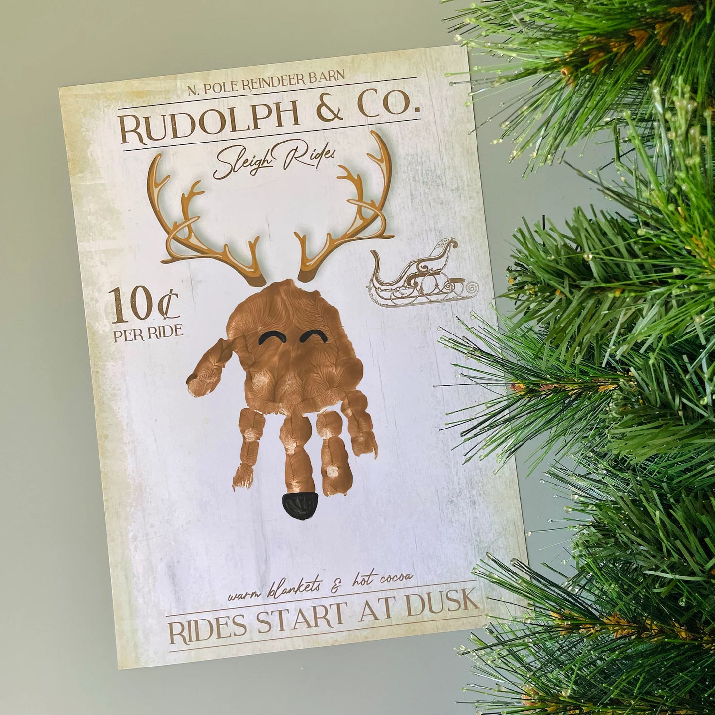 Christmas Pack x 10 Handprint Footprint Art