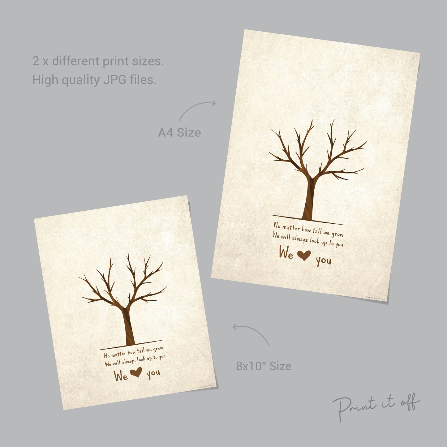 Handprint Tree / Handprint Art Craft / No Matter How Tall We Grow / Kids Baby Toddler / DIY Memory Keepsake Print 0337