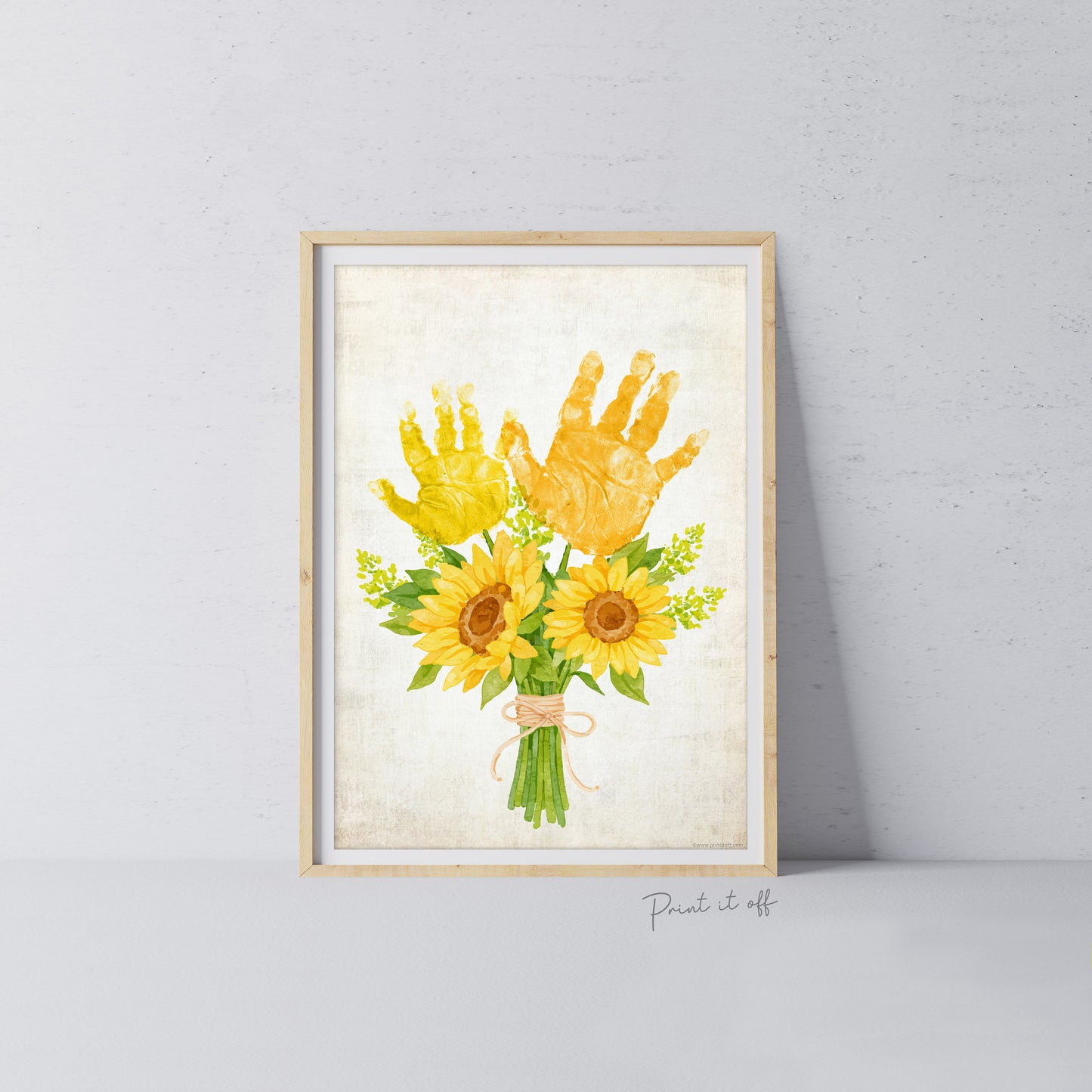 Sunflowers Handprint Craft Art / Sun Flower Sunflower Hand Hands / Baby Toddler / Mother's Day Activity Gift Diy Card / PRINT IT OFF