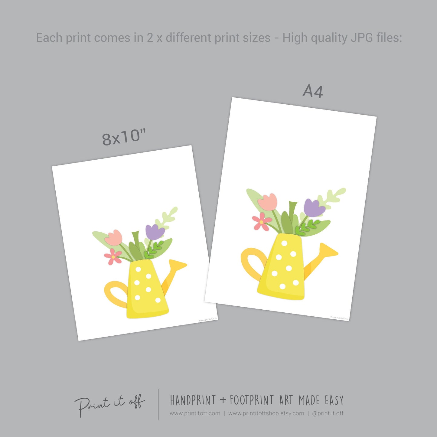 Flower Pots Handprint Hand Hands Art Craft / Mother's Day Mom Mum / Kids Baby Toddler / Keepsake DIY Gift Card / Print It Off 0862