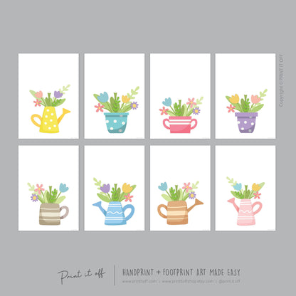 Flower Pots Handprint Hand Hands Art Craft / Mother's Day Mom Mum / Kids Baby Toddler / Keepsake DIY Gift Card / Print It Off 0862