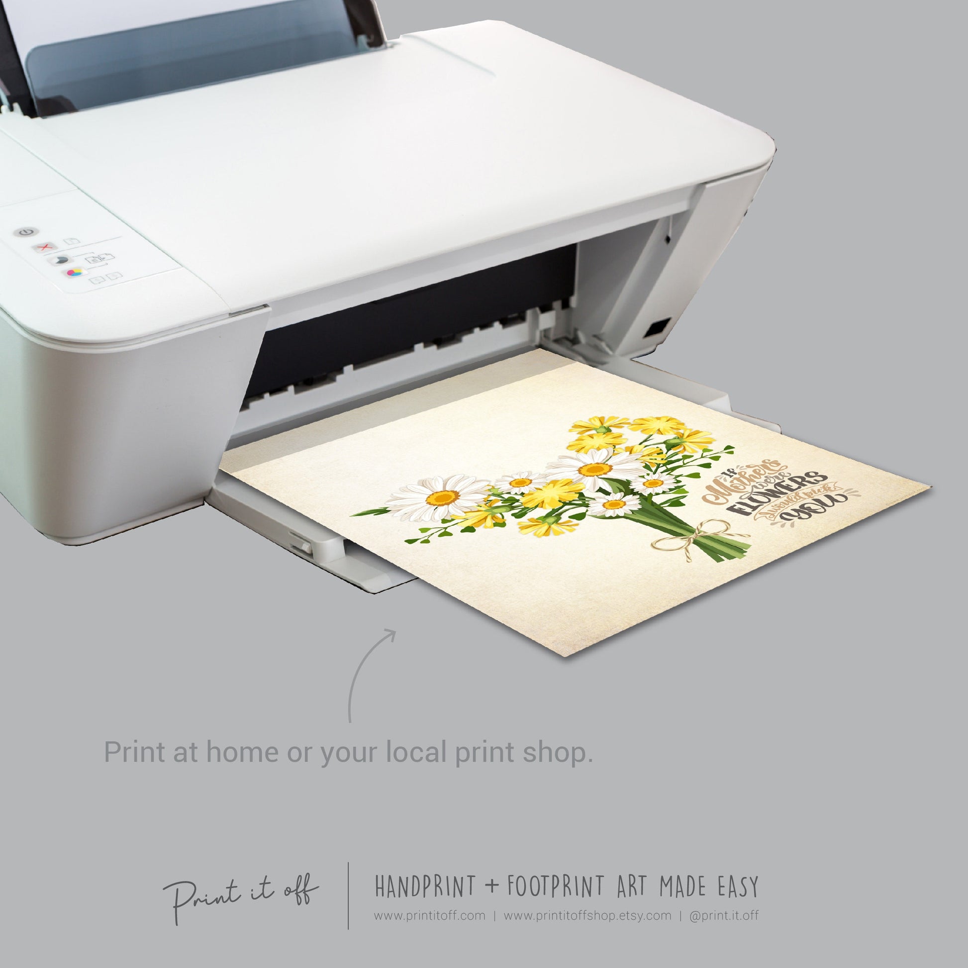 If Mother's Were Flowers I'd Pick You / Mother's Day Handprint Hand Art Craft / Kids Baby Toddler / Keepsake DIY Card / Print It Off