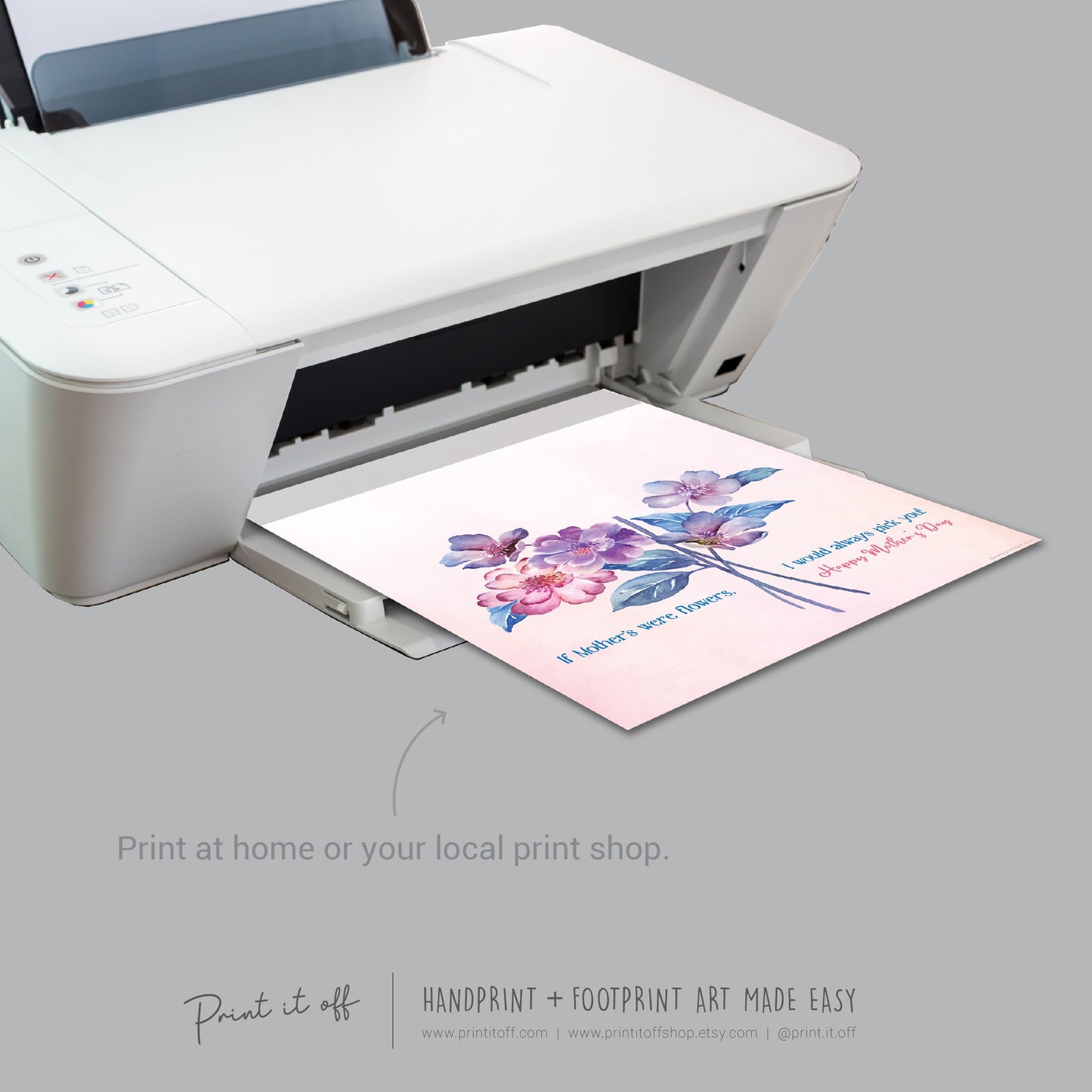 If Mother's Were Flowers I'd Pick You / Mother's Day Handprint Hand Art Craft / Kids Baby Toddler / Keepsake DIY Card / Print It Off