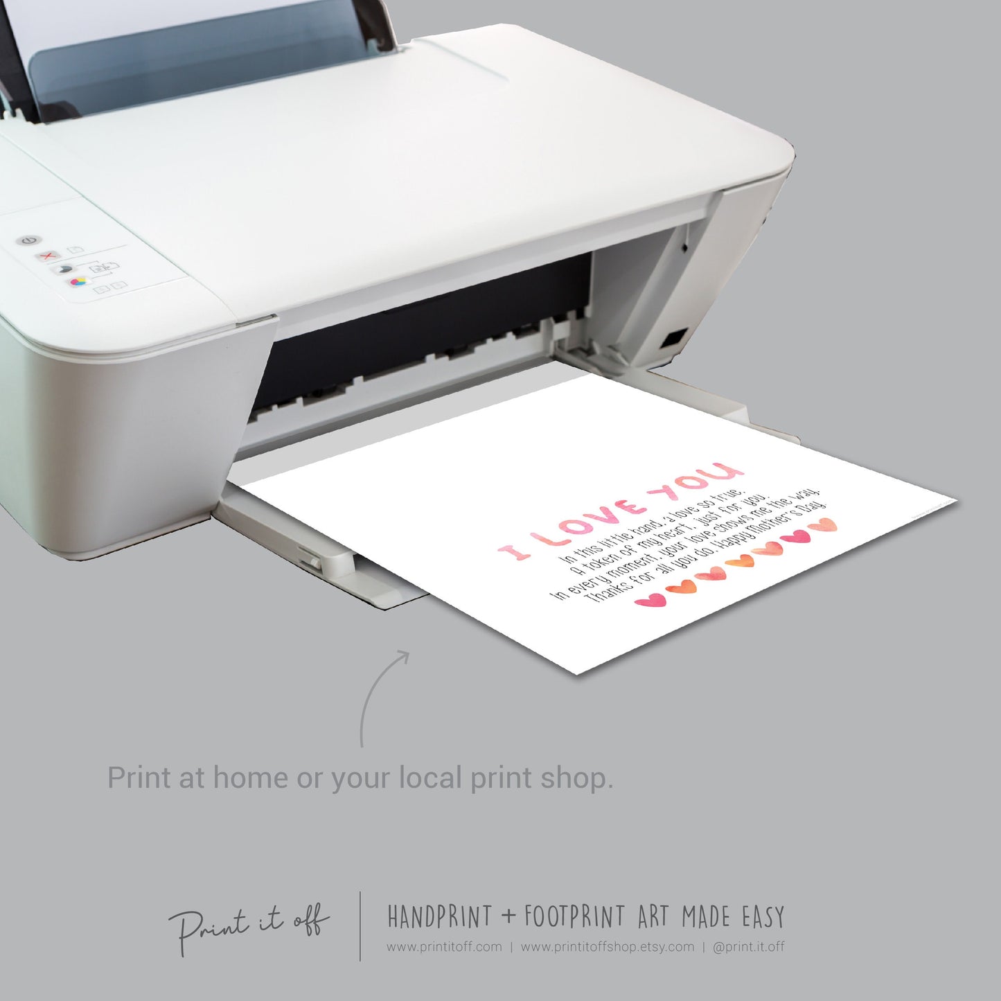 Mother's Day Love You Hand Poem / Handprint Art Craft Template / Kids Baby Toddler / Keepsake DIY Card / Print It Off