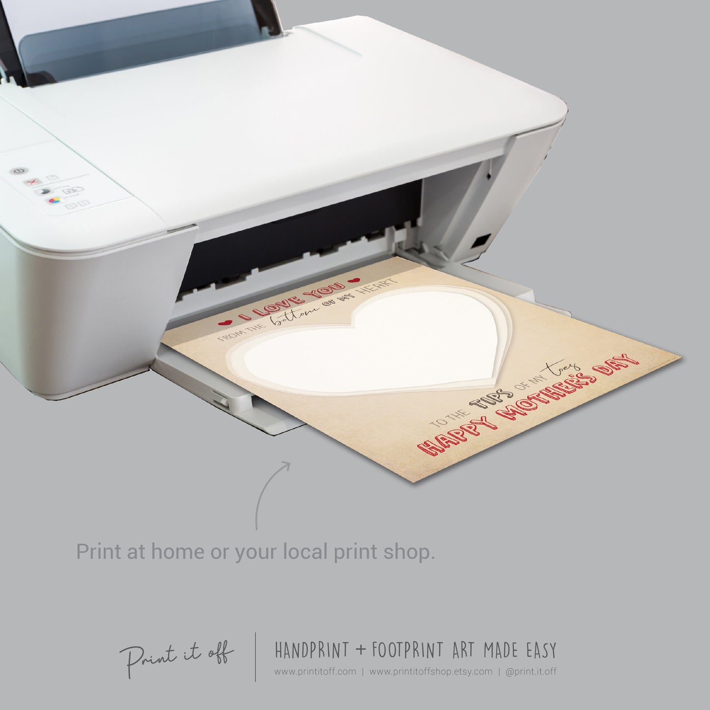 Love You Tips Of My Toes Mother's Day / Footprint Feet Foot Art Craft Template / Kids Baby Toddler / Keepsake DIY Card / Print It Off