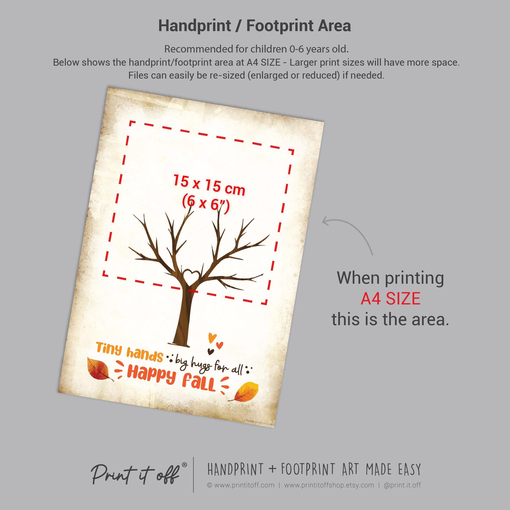 Happy Fall Tree Hands Handprint Footprint / Baby Kids Toddler Template / Fall Autumn Art Craft Memory Keepsake / Print It Off