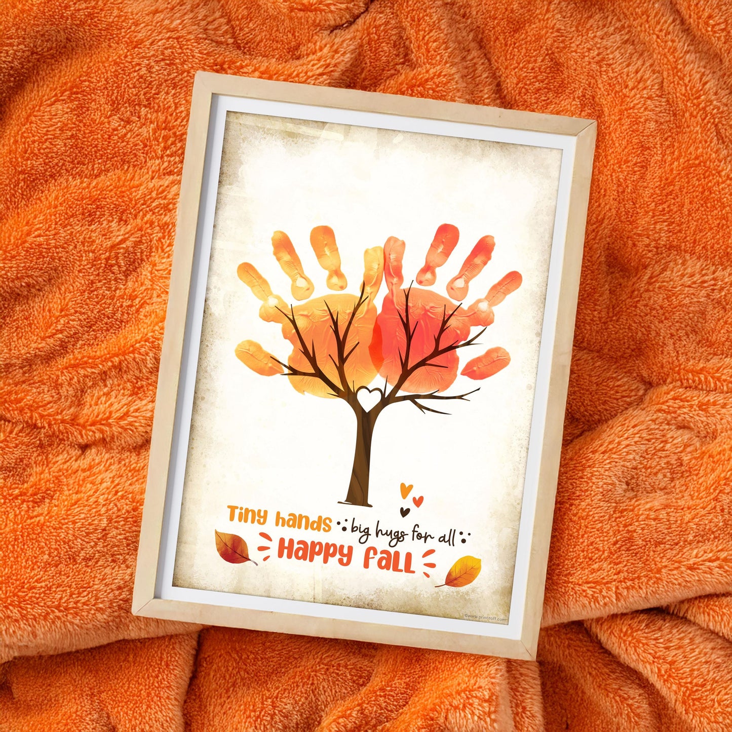Happy Fall Tree Hands Handprint Footprint / Baby Kids Toddler Template / Fall Autumn Art Craft Memory Keepsake / Print It Off