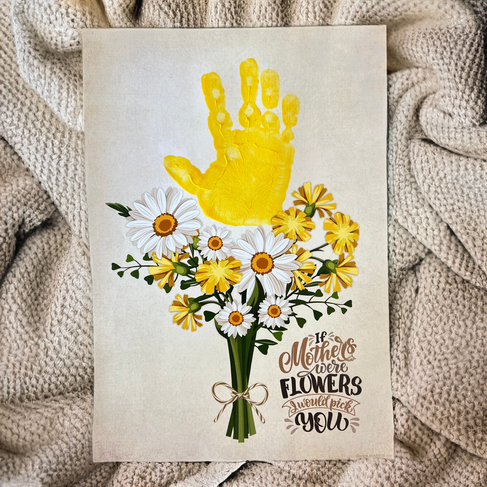 If Mothers Were Flowers I'd Pick You / Mother's Day Handprint Hand Art Craft / Kids Baby Toddler / Keepsake DIY Card / Print It Off