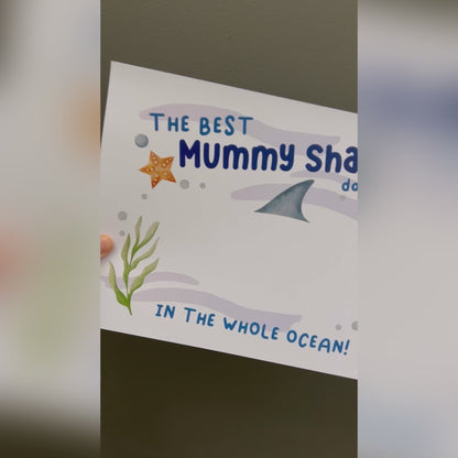 Best Mummy Shark / Footprint Handprint Art Craft Mum Mother's Day Birthday / Kids Baby Toddler / Keepsake Gift Card / PRINT IT OFF 0753