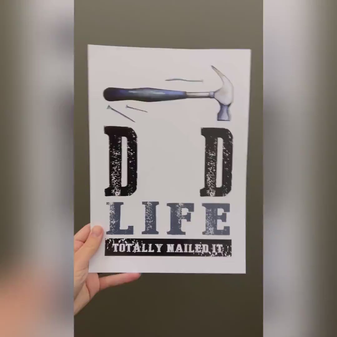 Dad Life You Nailed it Footprint Handprint Art Craft / First Father's Day / Kids Baby Hand Foot / Activity Gift DIY Card / Print it off 0731