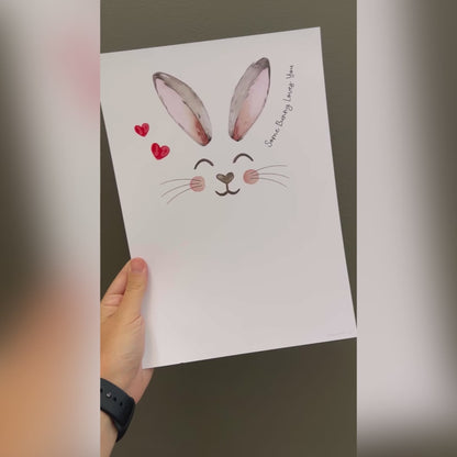 Some bunny Loves You / Easter / Footprint Handprint Art / Baby Toddler / Keepsake Memory Craft DIY Card / Print It Off 0832