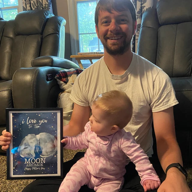 Love You To The Moon & Back / Bottom Print / Father's Day / Handprint Art Craft / Kids Newborn Baby Bum Keepsake Memory DIY Card Print