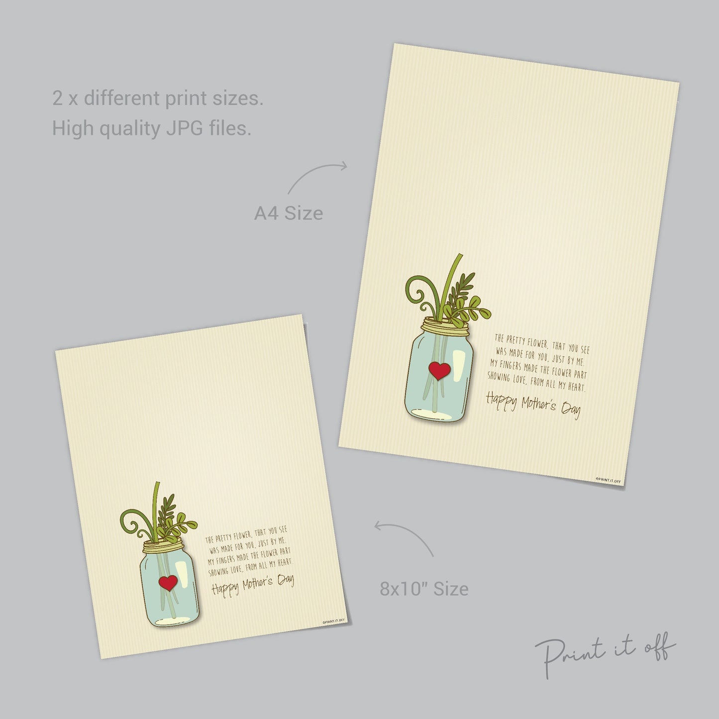 Handprint Art / Flower Jar / Keepsake Craft / Happy Mother's Day / Mom Mum Grandma Nana / Baby Toddler Gift Craft DIY / Download Print 0069
