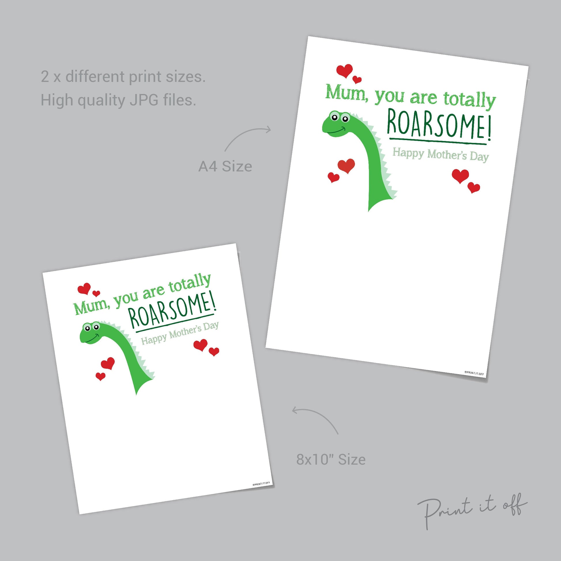 Mum you are totally Roarsome / Handprint Art / Kids Handprint Craft / Dinosaur Keepsake / Happy Mothers Day / Gift / Mum Printable