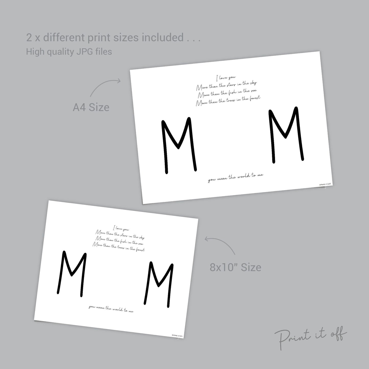 You Mean The World To Me / Mother's Day Poem / Mom Mum / Handprint Art / Kids Baby Toddler / Keepsake Art Craft DIY Gift Card Print 0207