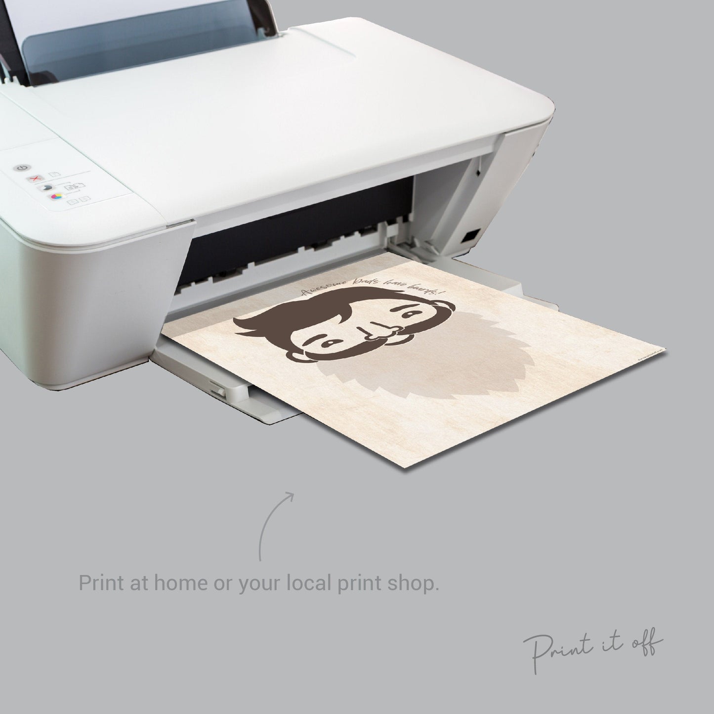 Awesome Dads Have Beards / Hand Handprint Art Craft / Father's Day Birthday Dad / Kids Baby Toddler / Keepsake Gift DIY Card Print 0234