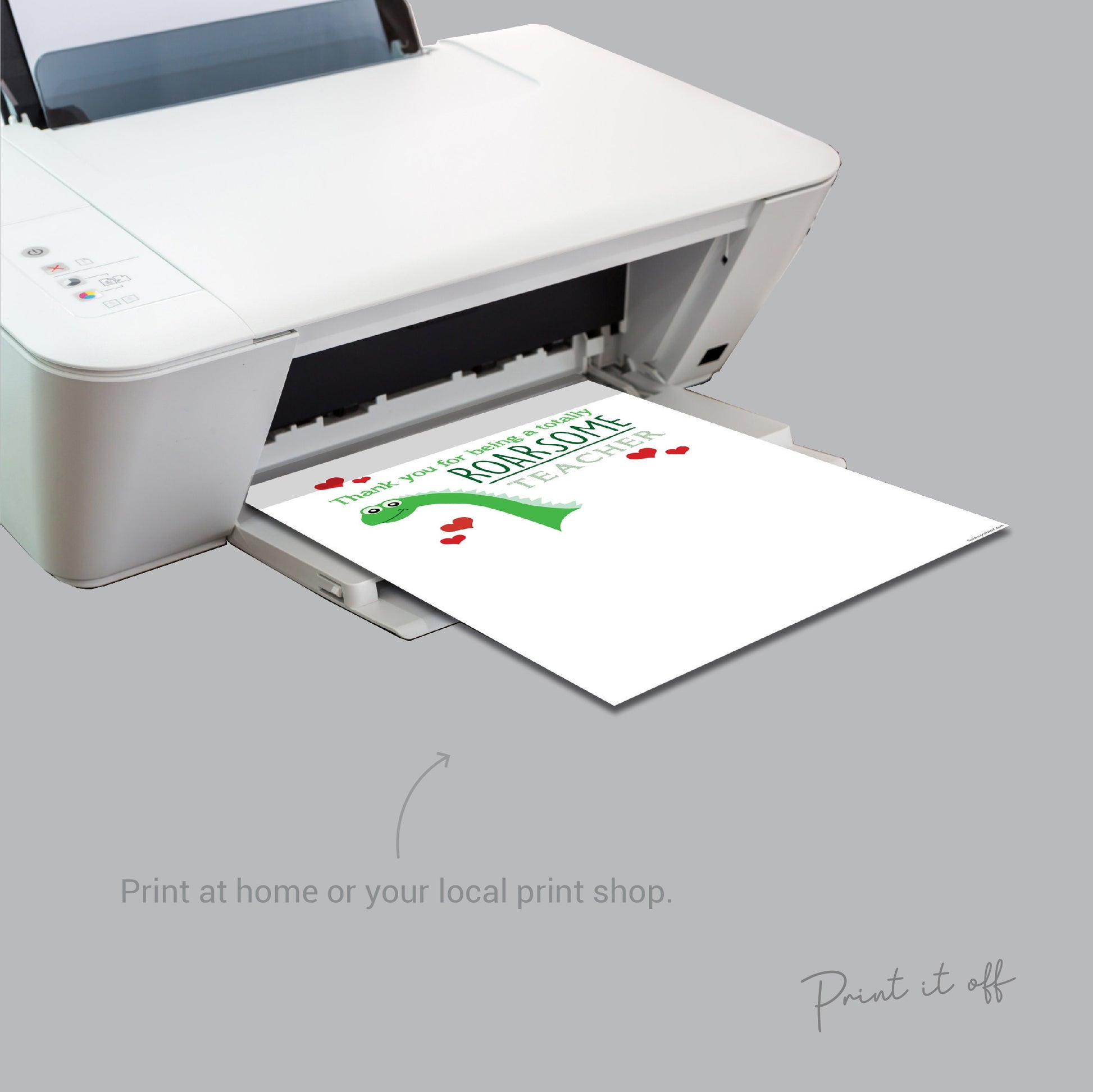 Thank You For Being A Totally Roarsome Teacher / Best Teacher Appreciation / Handprint Art Craft / Kids Keepsake DIY Card Print Gift