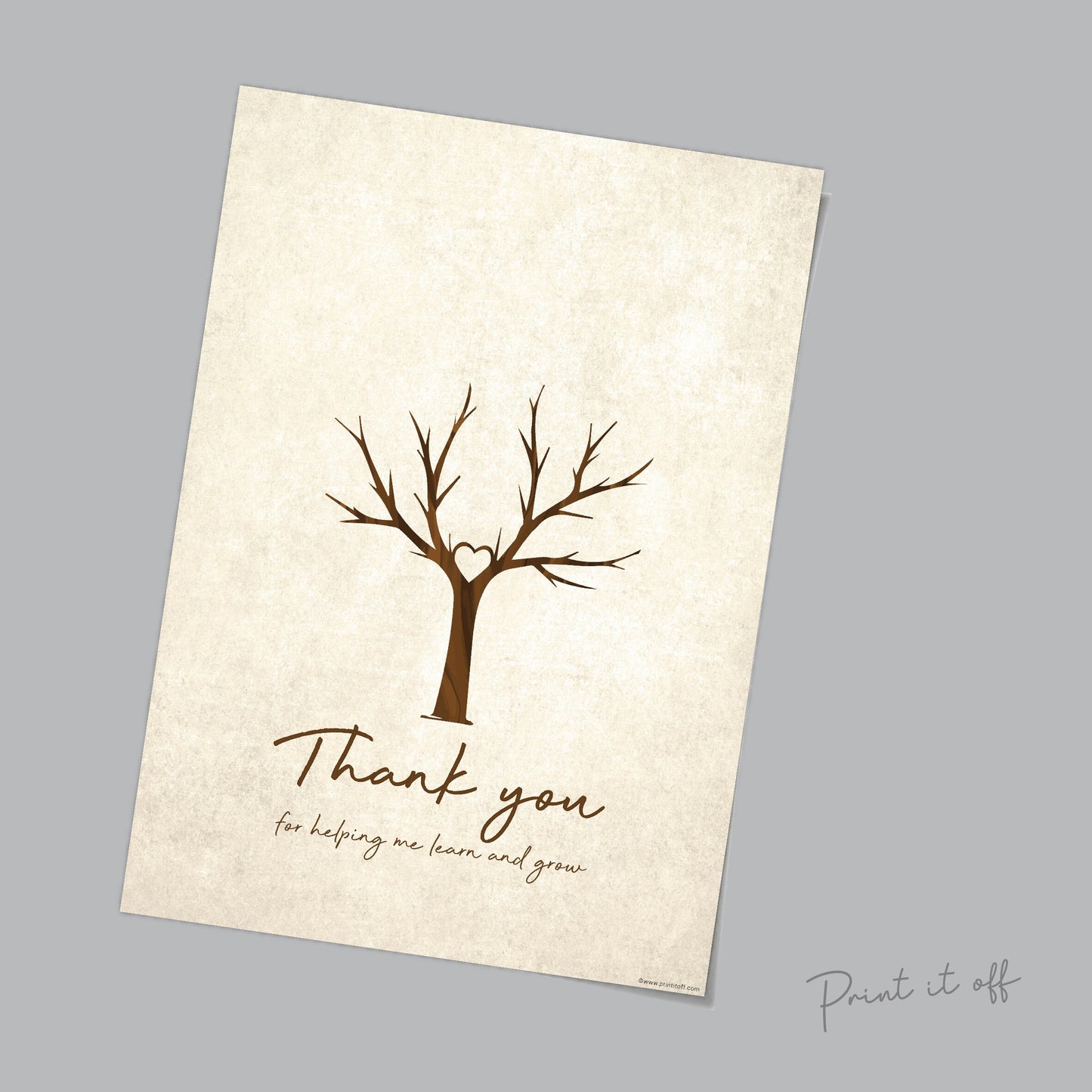 Thank You For Helping Me Learn And Grow / Handprint Art Tree / Kids Baby Toddler / Teacher Appreciation Gift / Keepsake Craft DIY Card Print