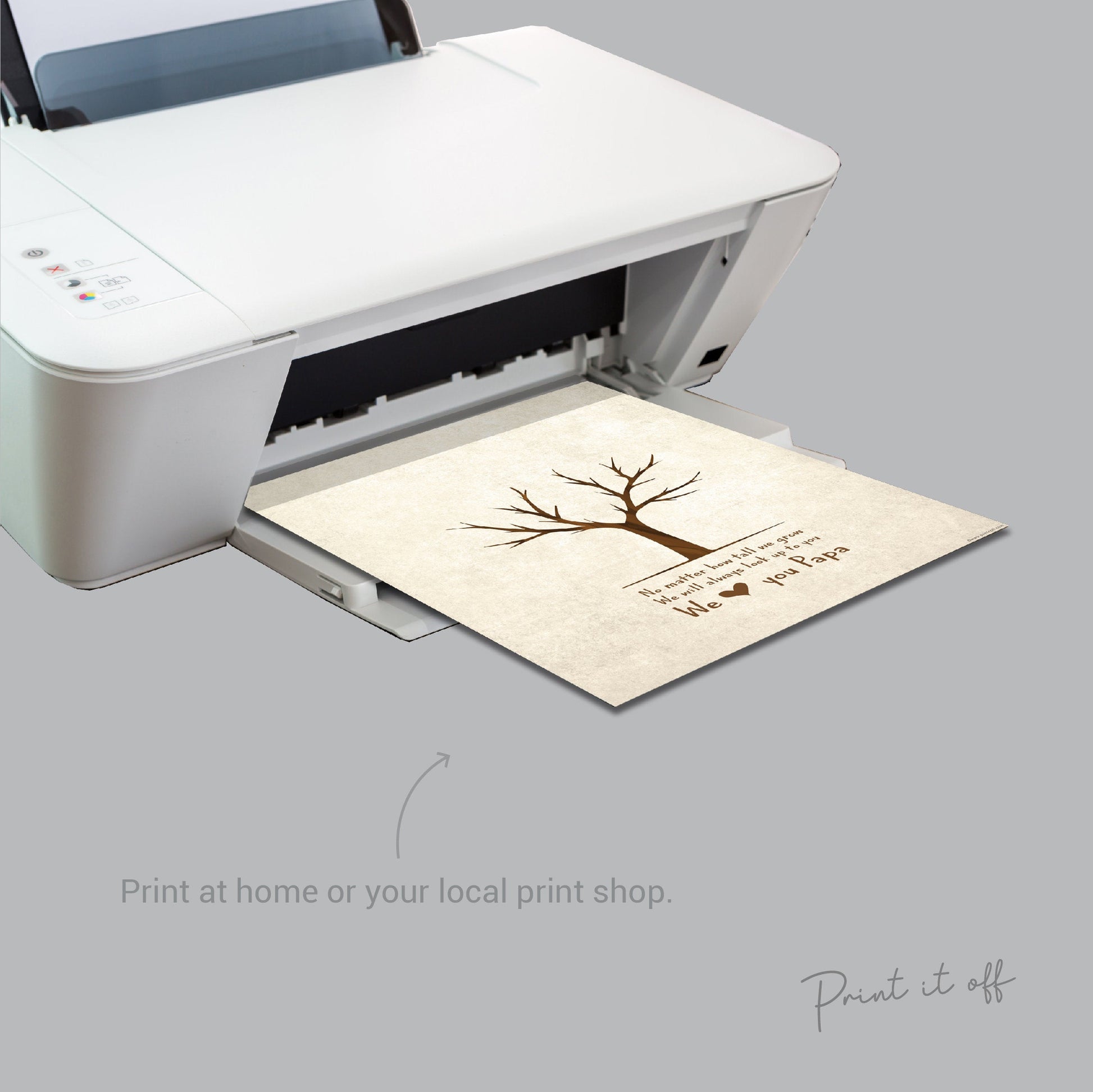 No Matter How Tall We Grow / Love you Papa Tree / Father's Day Dad / Handprint Art / Kids Baby Toddler / Keepsake Craft DIY Card Print 0242