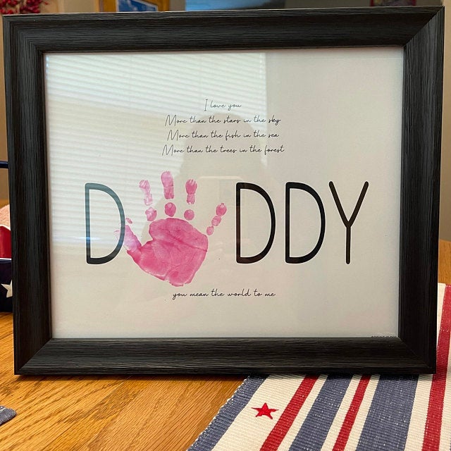 Handprint Art Craft / Daddy Dad Poem / Father's Day / Kids Baby Toddler Keepsake Memory Craft DIY Card / Daddy Poem Card / Print 0090