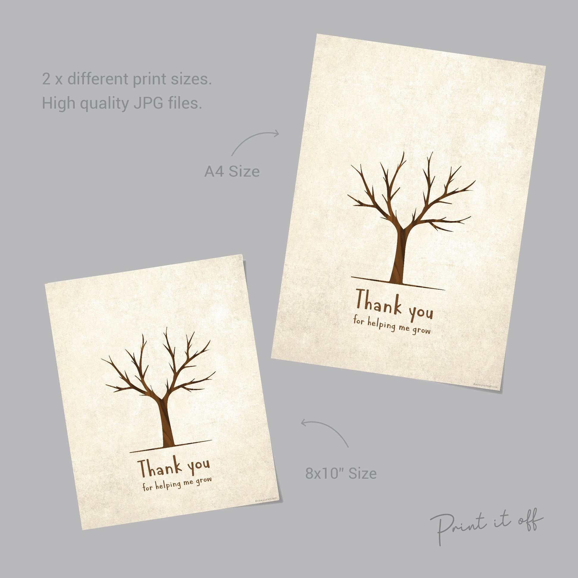 Thank You for Helping Me Grow / Handprint Art Craft Tree / Kids Baby Keepsake / Teacher Thanksgiving Gift / DIY Printable Print Card 0065