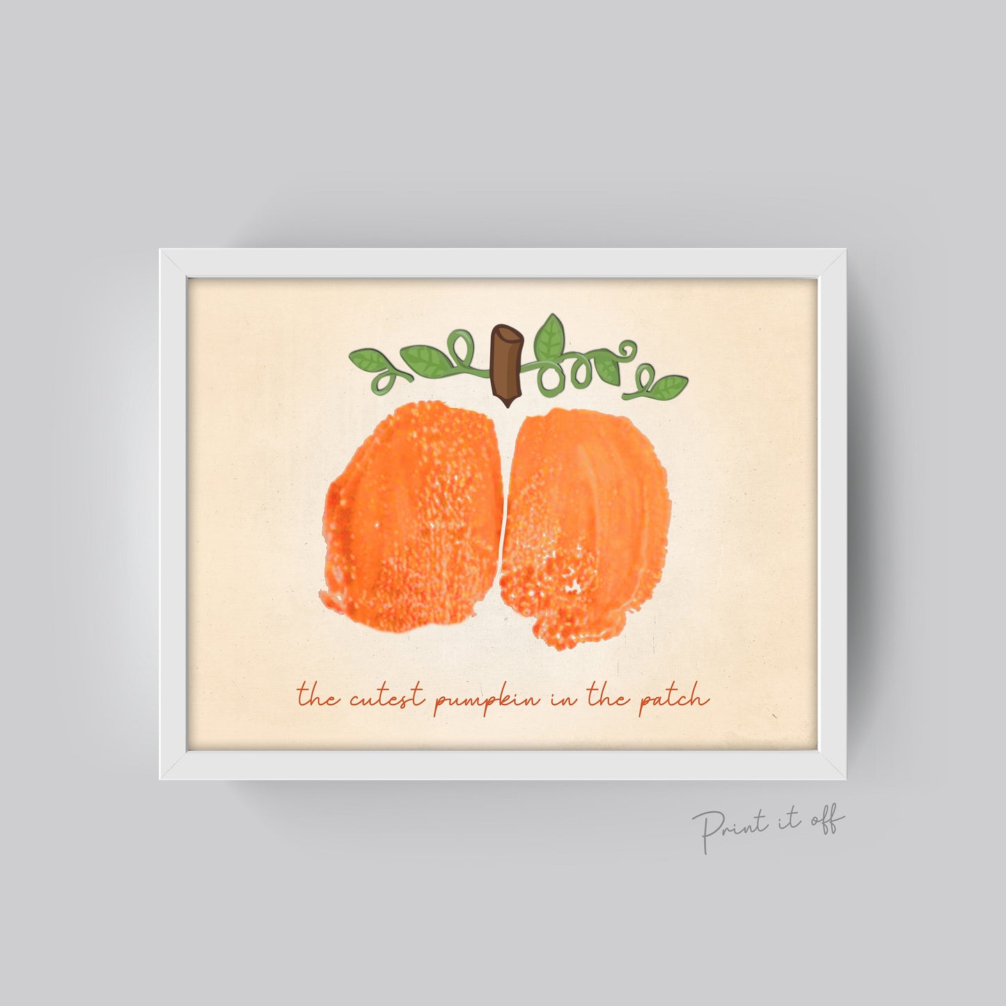 Baby Bottom Print / The Cutest Pumpkin Bum-kin in the Patch / Thanksgiving / Baby Bum Butt Art / Newborn Baby Toddler / Keepsake 0137