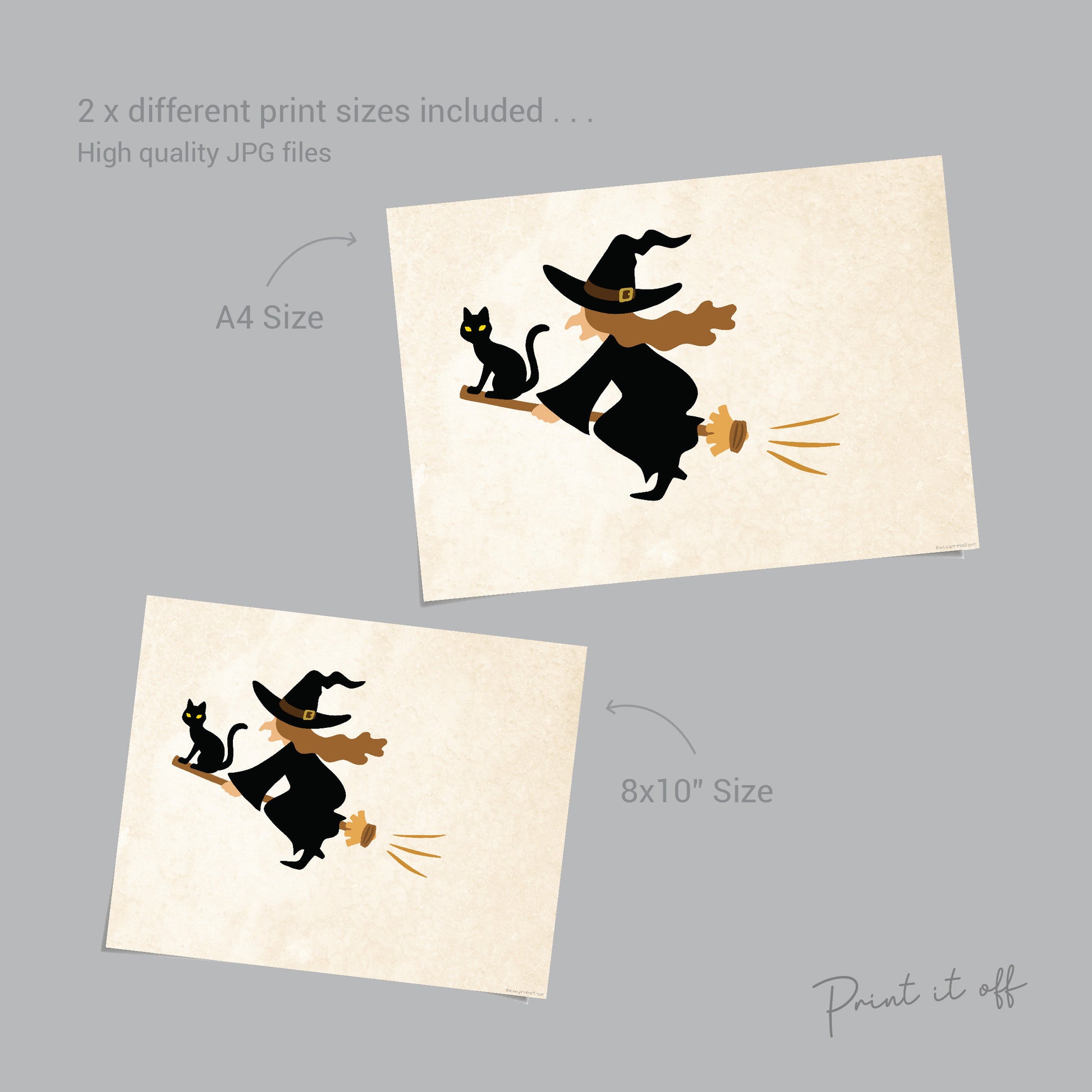 Halloween Art Craft / Handprint Art / Witch Broom Stick / Happy Halloween Sign / Kids Baby Toddler / Keepsake Memory DIY Card Print 0329