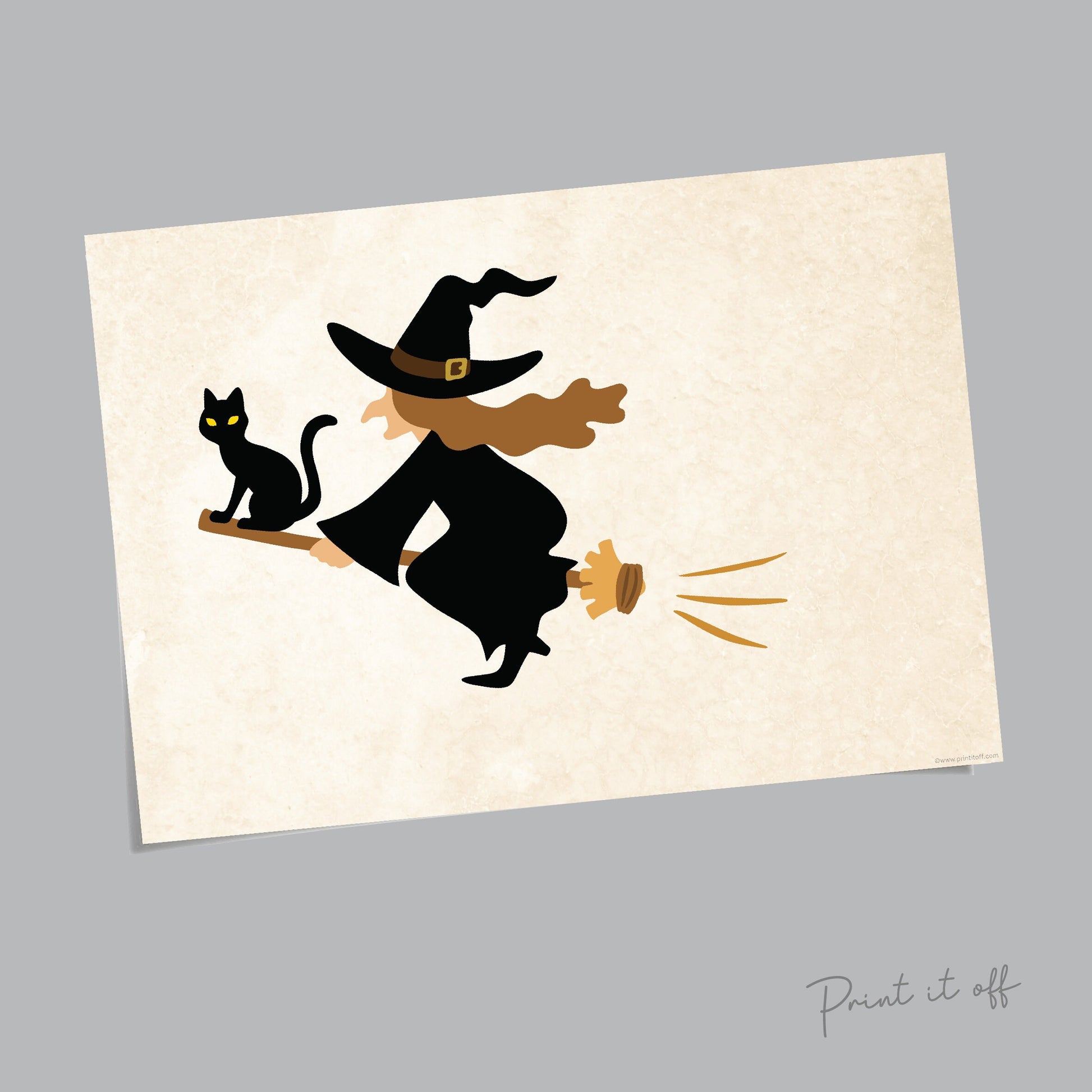 Halloween Art Craft / Handprint Art / Witch Broom Stick / Happy Halloween Sign / Kids Baby Toddler / Keepsake Memory DIY Card Print 0329