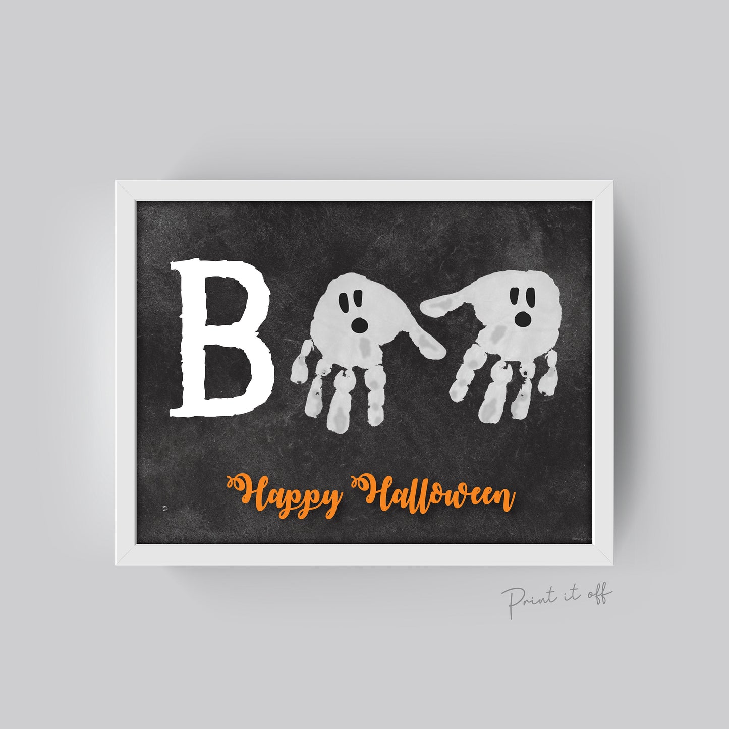 Halloween Keepsake / Handprint Art / Boo Happy Halloween / Baby Toddler Kid / Footprint Art Craft / Card Print Printable 0056