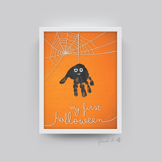 My First Halloween Keepsake / Hand Spider Web / Baby Toddler Craft Art / Happy Halloween / Footprint Handprint / Print 0058