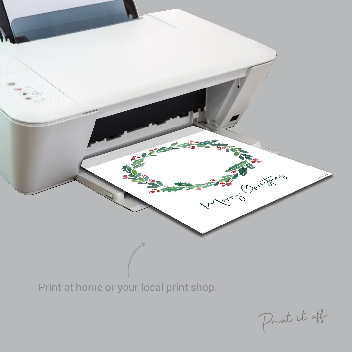 Merry Christmas Wreath / Handprints Footprints / Christmas Xmas Art / Printable / Baby Toddler Feet Hands / Xmas Craft Keepsake 0133