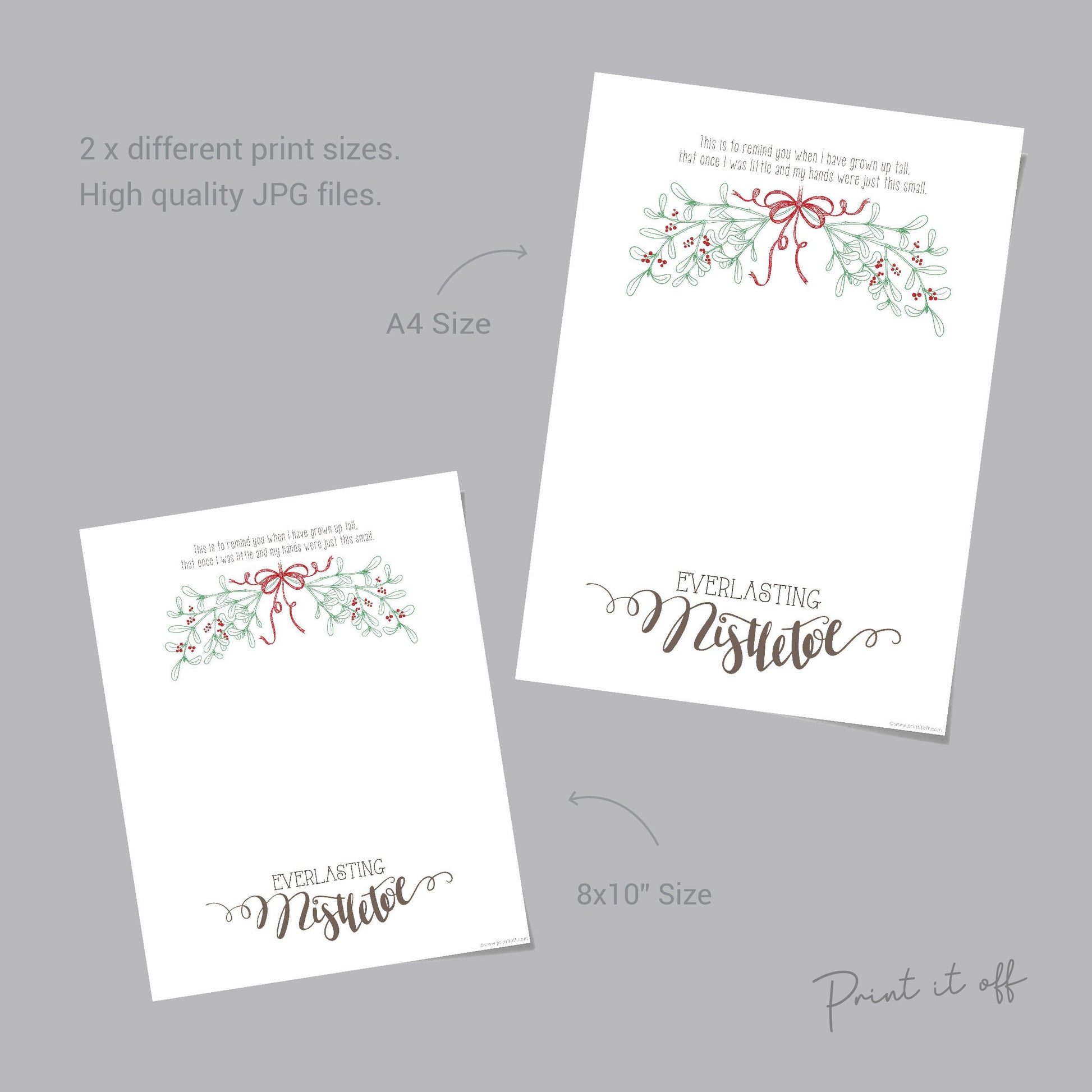 Everlasting Mistletoe Handprint / Baby Toddler Kids Art Craft / First Christmas Xmas / Printable Print Card /  Keepsake Memory 0356