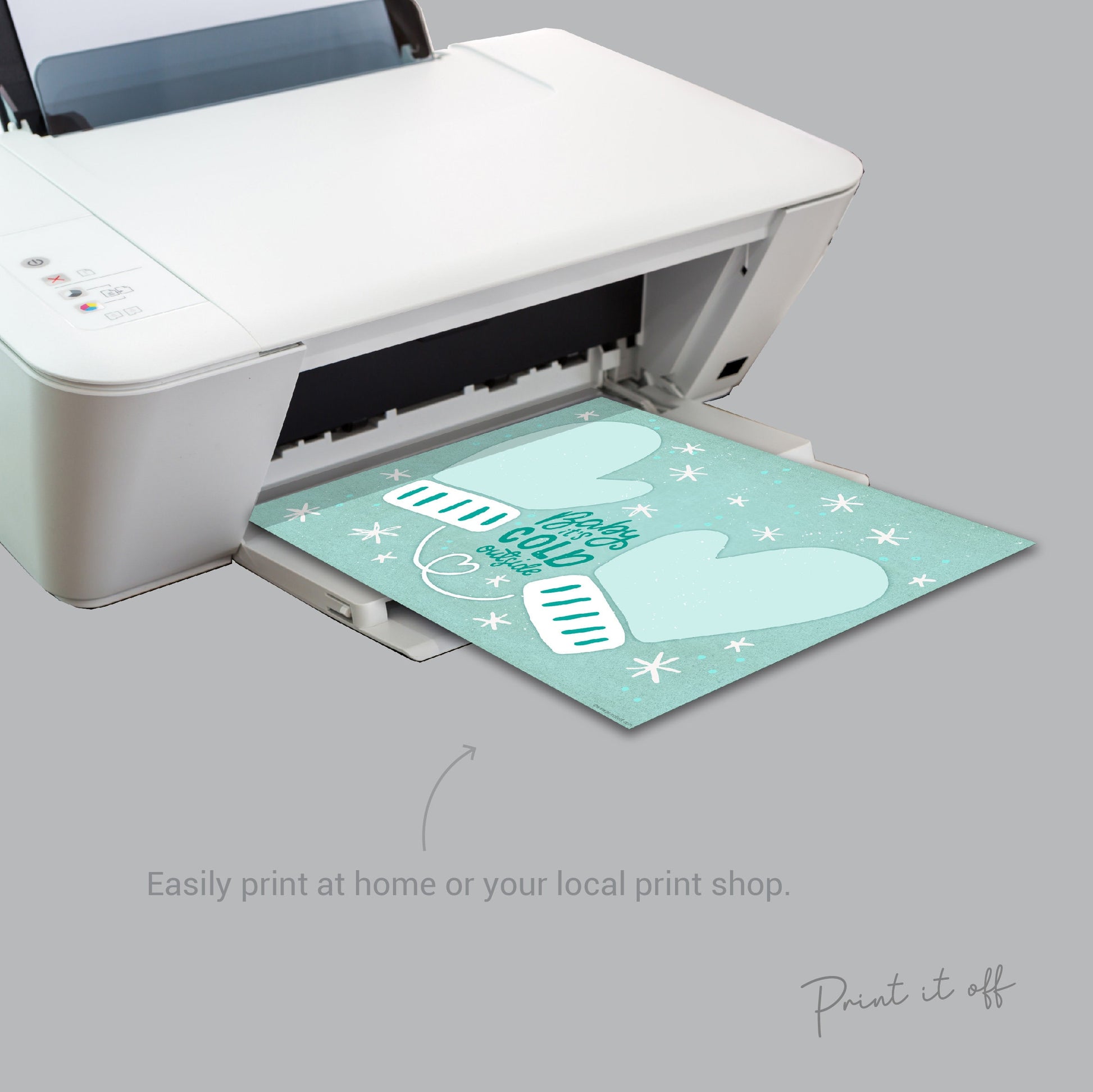 Baby it's Cold Outside Handprints / Baby Toddler Kids Art Craft / Christmas Xmas Winter Mittens / Print Card Gift Keepsake Memory 0338