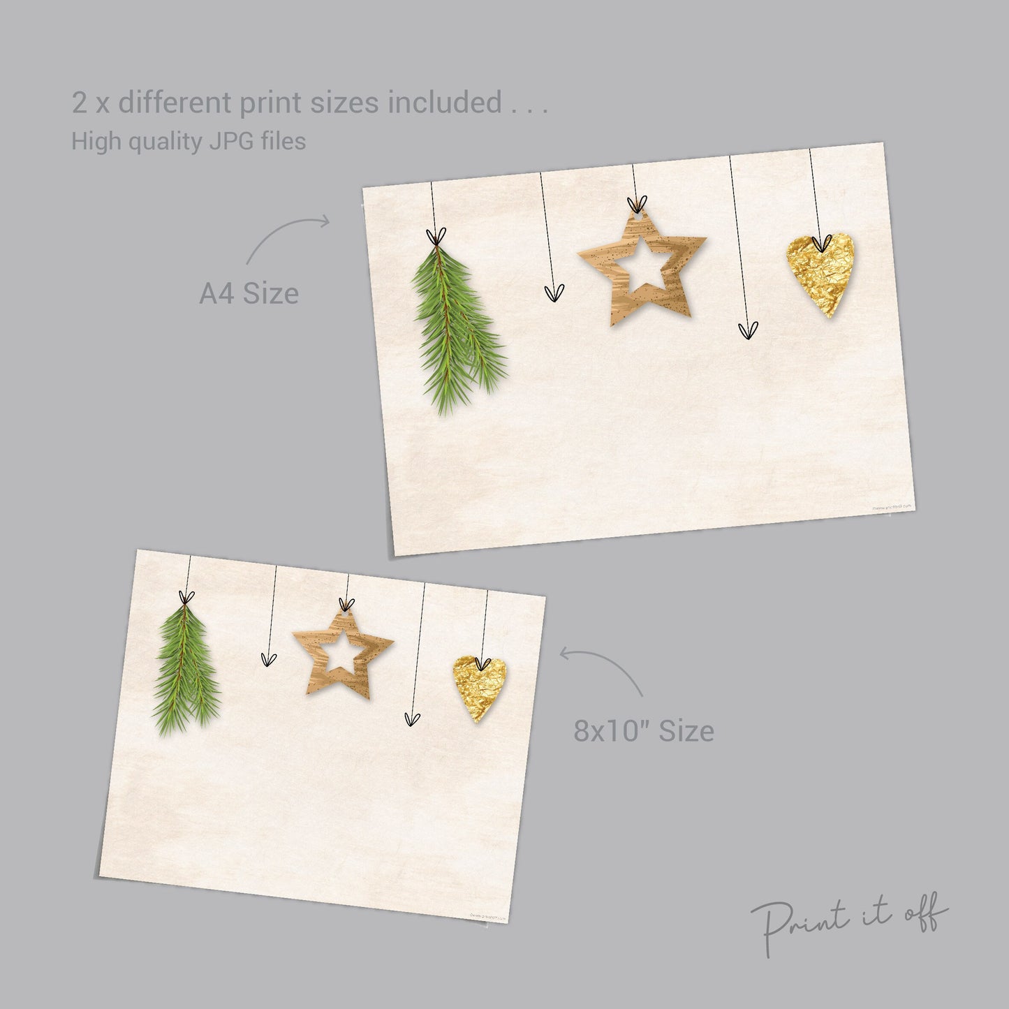 Christmas Ornaments / Xmas Handprint Footprint Art Craft / Baby Kids Toddler Hands Feet / First Xmas Craft Keepsake Memory Print Card 0358